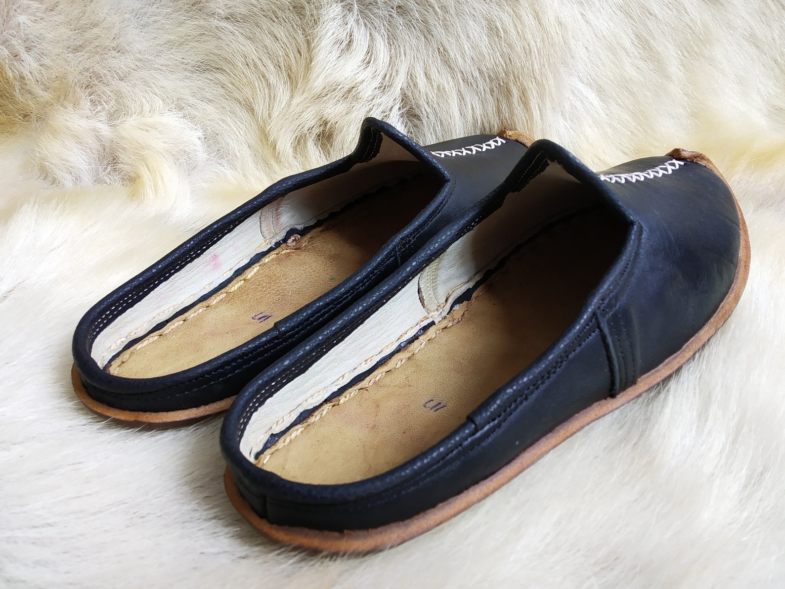 Black Leather House Slippers Women Shoes Handmade Men Slip Ons - Etsy