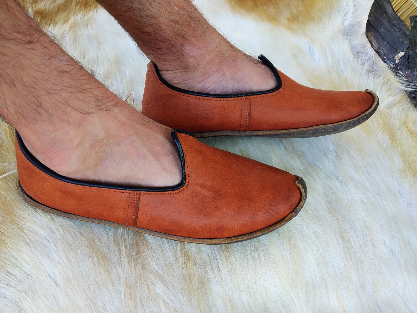 Light Brown Turkish Sabah Shoes Leather Slip Ons Handmade Etsy