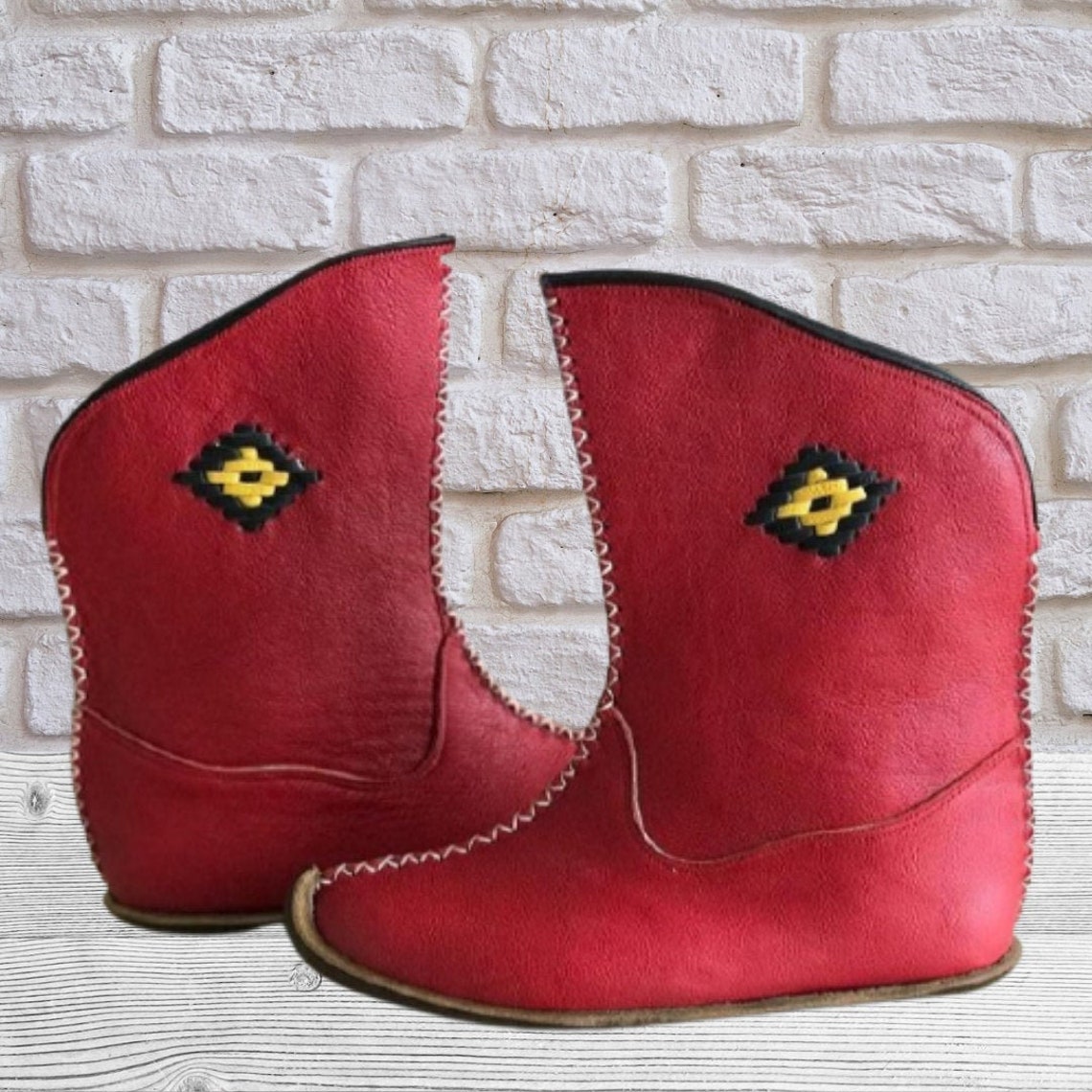 Mongolian Style Genghis Khan Low Boots Ottoman Turkish Sabah Etsy