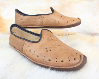 Shoes of the People of Middle Earth - Handmade Grounding Shoes Turkish Medieval Slip Ons Women Men Slippers Gift for Him Her