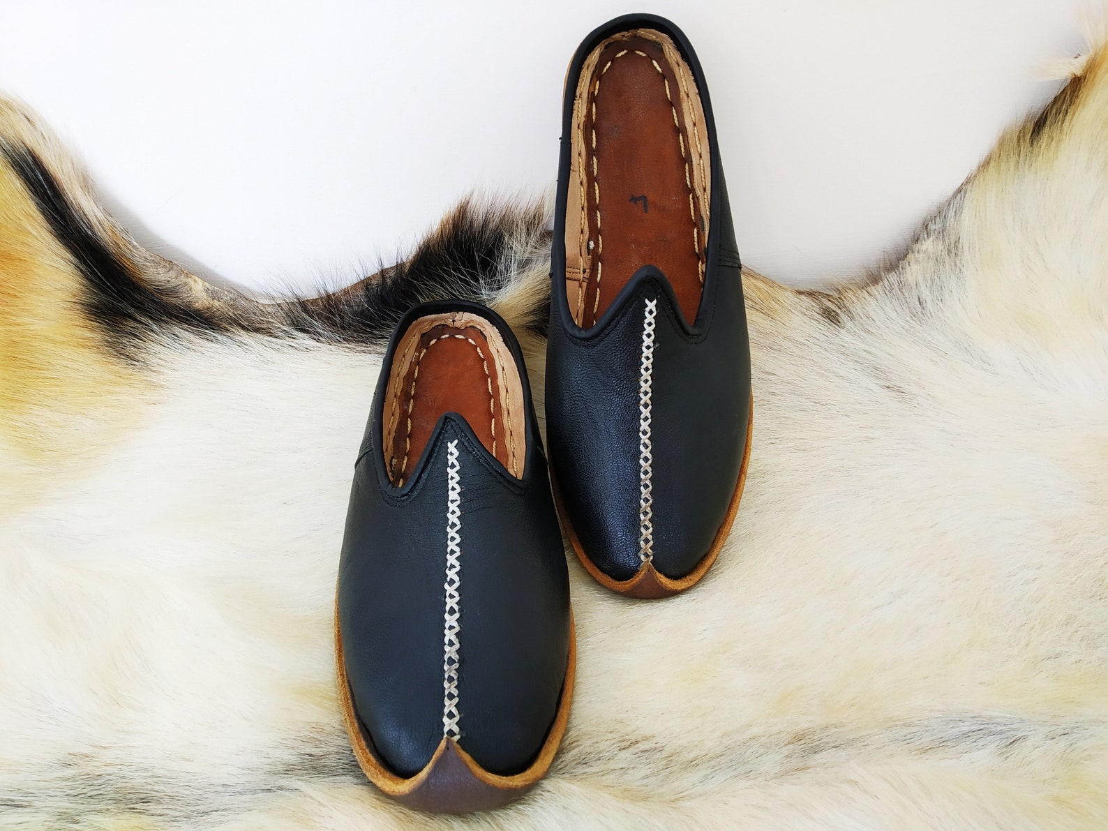 Black Color Slipper Handmade Leather Women's Slip Ons Etsy