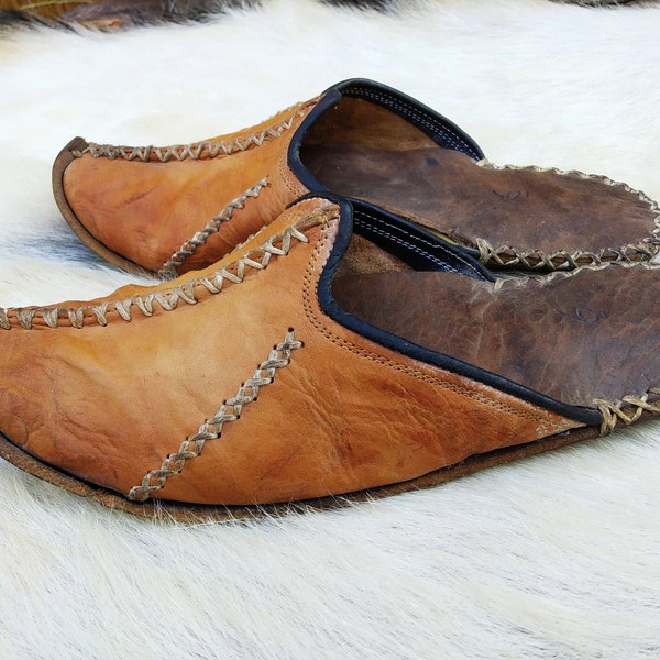 Princess Slippers Women's Turkish Shoes Slip Ons Loafer Flats Moccasins Hand Dyed Leather Handmade Men's Yemeni Vintage