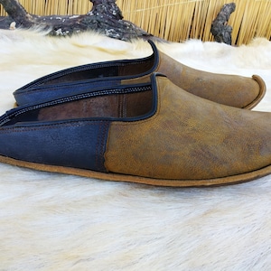 Natural Slippers Medieval Turkish Shoes Leather Slip Ons Bohemian Mocassins Loafers Women's Men's  Hand Dyed Yemeni Vintage Christmas Gifts