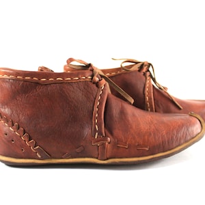 Madder Brown Historical Shoes Medieval Reenact Leather Boots Unique Renaissance Fair Women Men Slip Ons Handmade Gifts for Her Him
