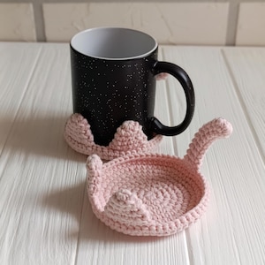 Crochet Cat Tail Coasters - Cute Drink Coasters - Handmade Home Decor - Gift for Cat Lovers