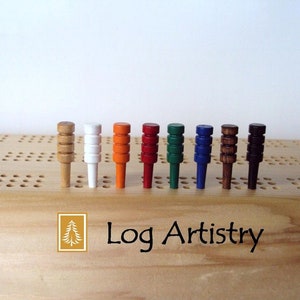 Cribbage Pegs - Set of 12 - Wooden Hardwood - Cribbage Board - Colored Pegs