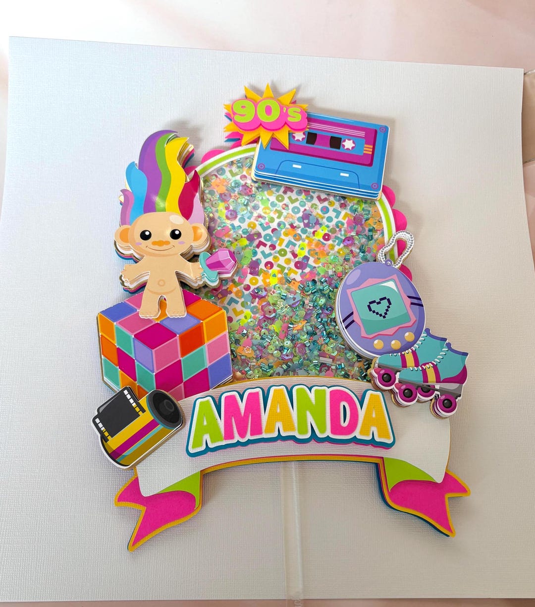90s Theme Cake Topper, Retro Birthday Decor, 90s Party Decorations ...