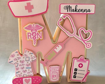 Personalized Nurse 3D Letter, RN Graduation Gift, Desk Decor