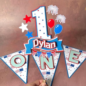 Patriotic Highchair Banner: 4th of July 1st Birthday Decor
