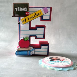 Regalo de agradecimiento para profesores, regalos personalizados para profesores, regalo de fin de curso, carta 3D personalizada, decoración para el aula, decoración del escritorio del profesor