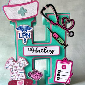 Nurse 3D Letter, LPN Gift, Nurse Appreciation, Nurse Graduation Gift, Nurse Personalized Gift, Nurse Desk Decor, Nurse Gift, Thank you Gift