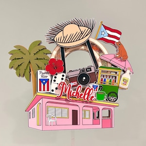 Puerto Rico Cake Topper Shaker, La Casita & Coqui Theme, Bad Bunny Birthday Party