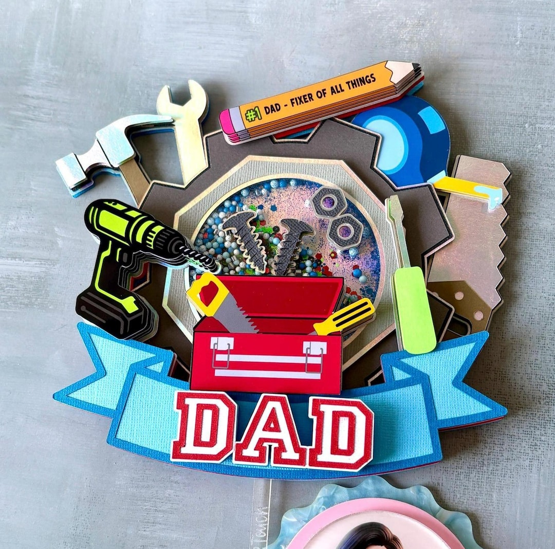 Father's Day Toolbox Cake Topper, Dad Fixer of All Things, Tools Cake ...