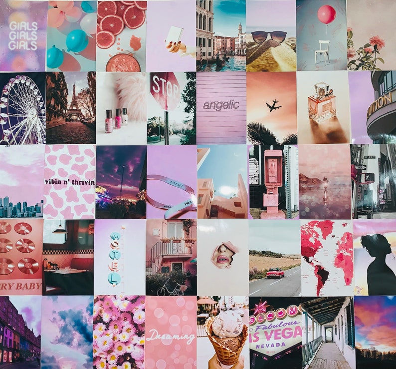 Pink Aesthetic Wall Collage Kit 40pcs Room Decor Fashion - Etsy UK