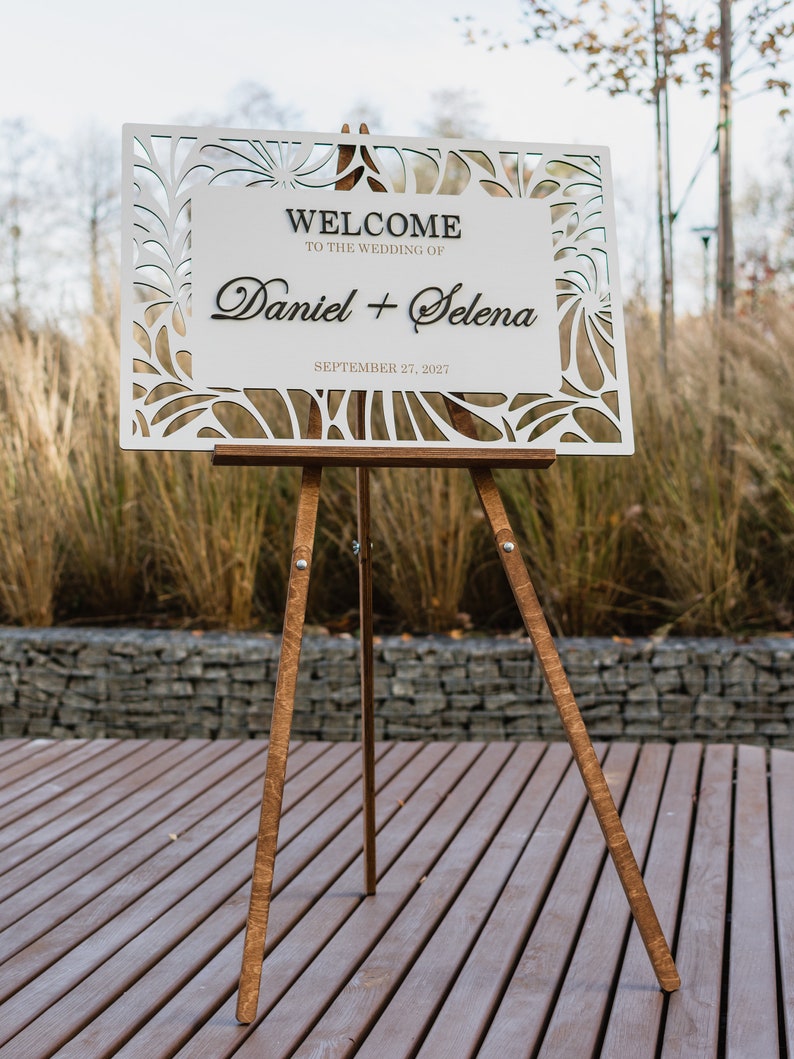 Wooden Sign Stand, Standing Floor Easel, Portable Sign Holder