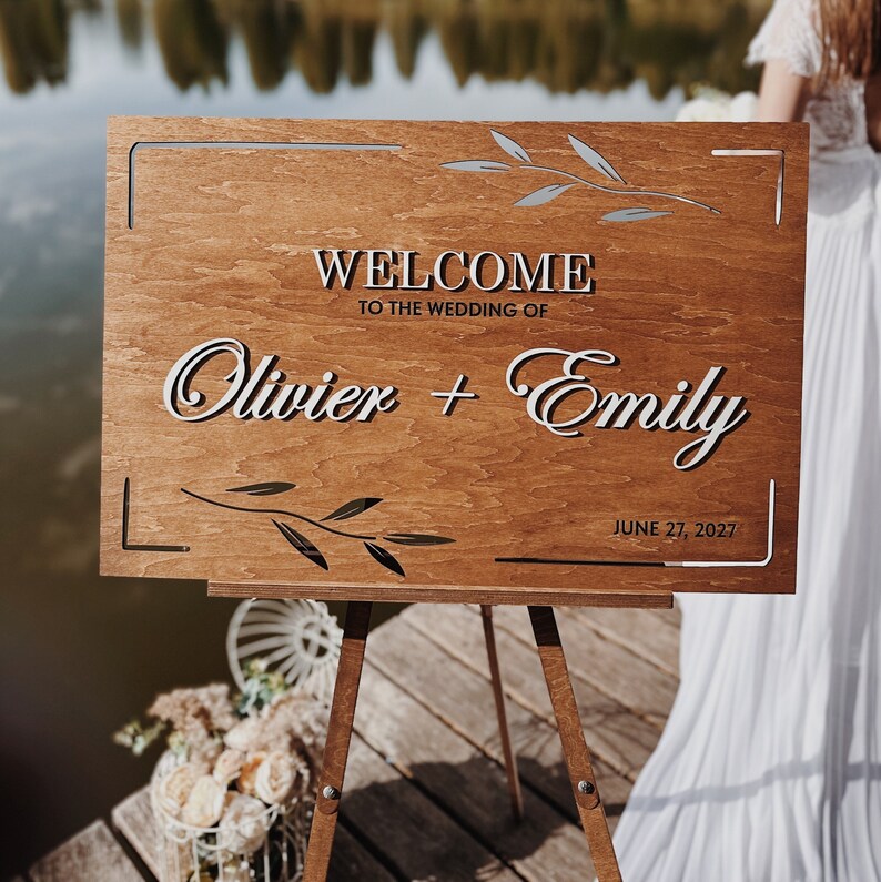 Boho Wedding Welcome Sign, Personalized Wooden Board for Reception ...