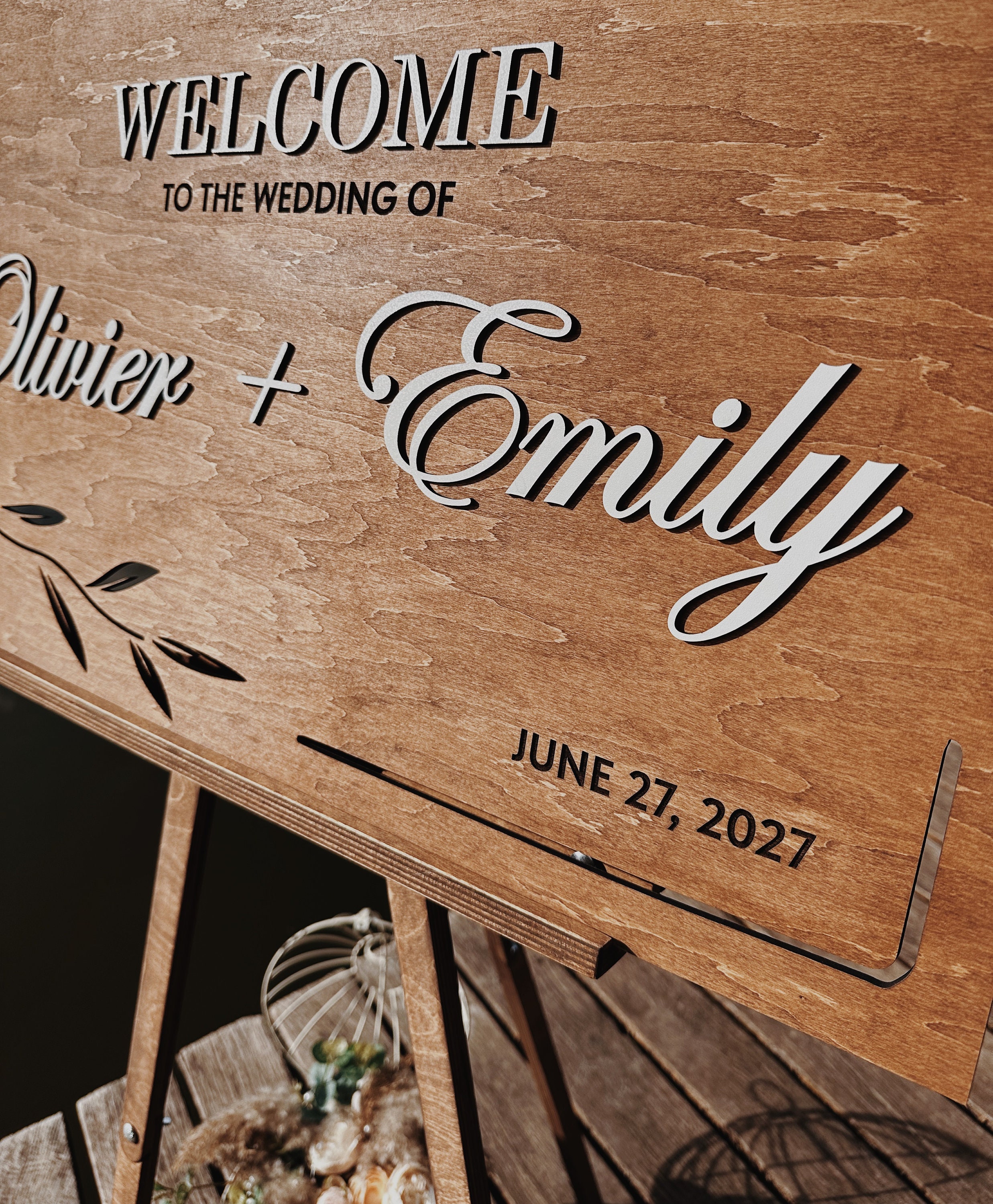 Boho Wedding Welcome Sign, Personalized Wooden Board for Reception ...