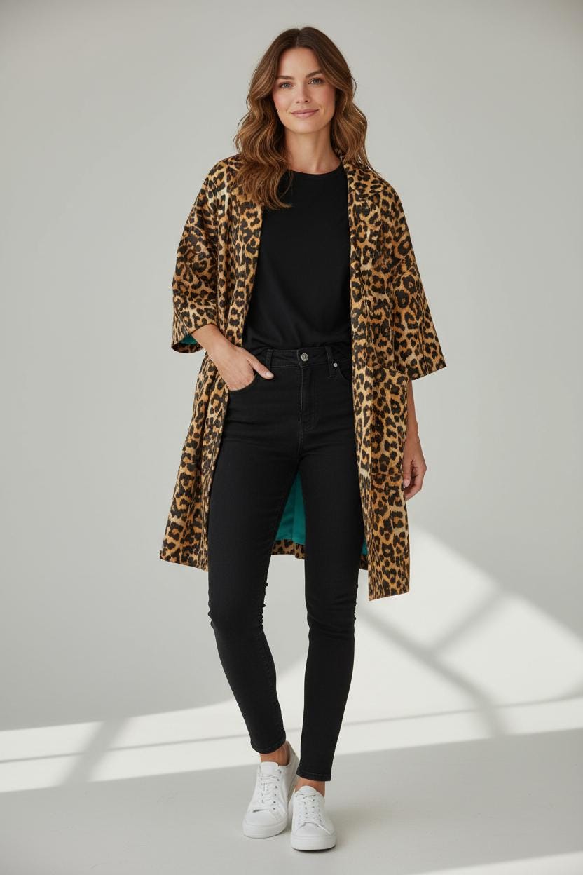 Leopard Print Kimono Cardigan: Handmade Animal Print Festival