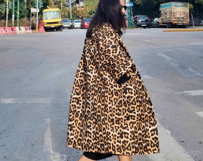 Leopard Print Kimono Cardigan: Handmade Animal Print Festival Jacket