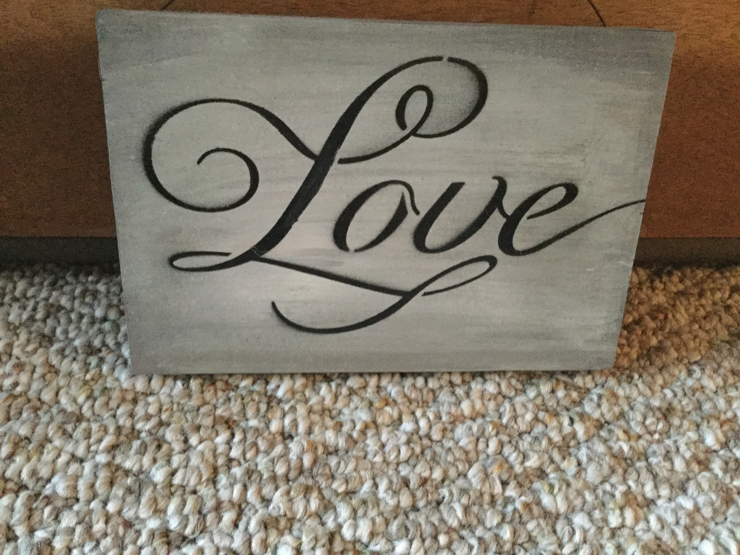 Love Plaque. Wooden Love Sign. White Washed Look. Wall Decor. Etsy