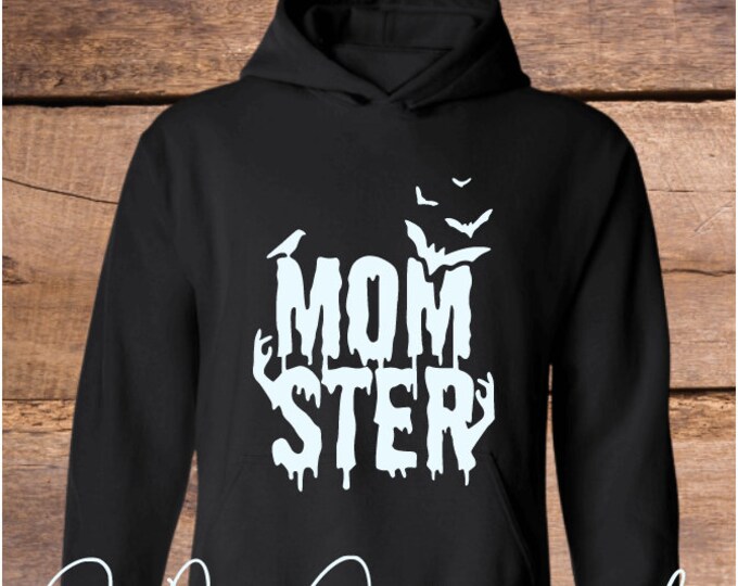 Momster Hoodie,Halloween Sweatshirts for Women Halloween Shirts Halloween Crewneck Long Sleeve Halloween Sweater Funny Halloween Tshirts