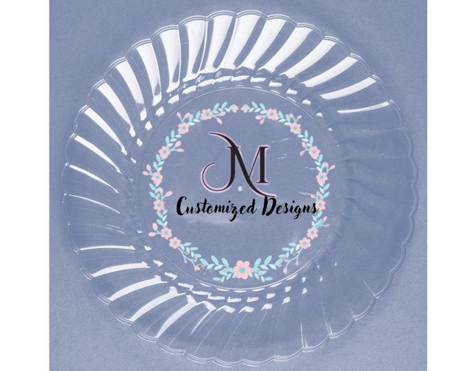 Custom Image on Plastic Party Plates, Dessert Plates or Dinner Plates, Our Images on Plates, BPA Free, Recyclable, Eco Friendly, Non-Toxic