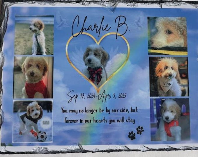 Personalized Photo Slate Rock Plaque