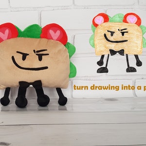 Custom plush toy  Just like Taco from Inanimate Insanity inspired   // 30cm // Toy made from drawing,  funmade unofficial handmade to order