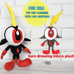 Peluche personalizado: Dibujo hecho a mano inspirado en el Comandante Peepers, peluche no oficial hecho a pedido (30 cm)