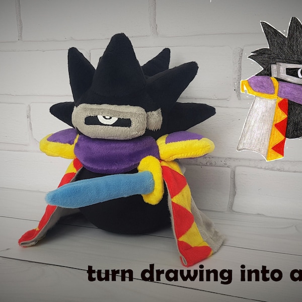 Custom plush toy Just like Dark Matter Blade // 25cm // 40cm// Toy made from drawing, commissioned plush, MADE TO ORDER