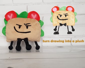 Custom plush toy  Just like Taco from Inanimate Insanity inspired   // 30cm // Toy made from drawing,  funmade unofficial handmade to order