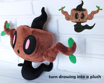 Custom plush toy inspired by  Phantump, MADE TO ORDER, Toy made from drawing, commissioned plush