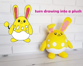 Custom Pluschtier inspiriert von Shiny Azumarill das Pokemon Spielzeug nach Zeichnung in Auftrag gegeben Plusch Etsy