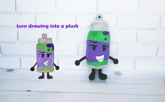 Custom plush toy Just like Spraypaint from Burner object show incpired // funmade unofficial // 30cm //made from drawing, made-to-order