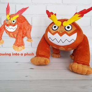 Custom plush toy Just like Darmanitan inspired // 12&#39;&#39;/30cm //  Toy made from drawing / funmade unofficial handmade to order