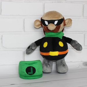 Peluche personalizzato ispirato al signor L di Super Paper, The Green Thunder realizzato su ordinazione, giocattolo realizzato da disegno, peluche commissionato
