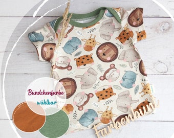 Tshirt "Safari" | Sommershirt Baby | Kinder Shirt kurzarm mit Tieren | Sommeroutfit für Kinder