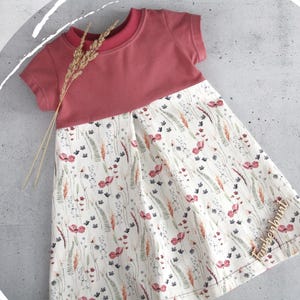 Jerseykleid kurzarm &quot;Feldmohn&quot; | handmade Kleid Einschulung | Sommerkleid Mädchen | Baby Kleid | Kleid Blumenmädchen