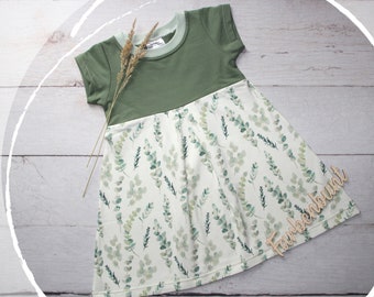 Kleid kurzarm "Eukalyptus" | Sommerkleid | Taufkleid Mädchen | Baby Kleid | Kleid zur Einschulung | Kleid Blumenmädchen
