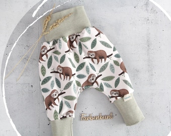 Pumphose “Faultier“ | Haremshose Kinder | handmade Pumphose Baby | Mitwachshose aus Jersey für Jungen und Mädchen
