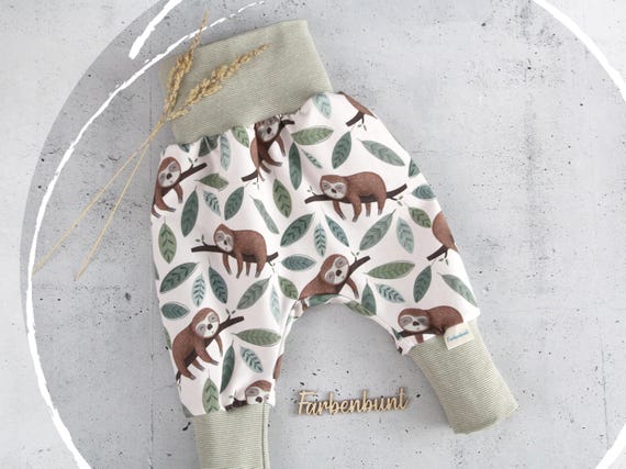 Pumphose “Faultier“ | Haremshose Kinder | handmade Pumphose Baby | Mitwachshose aus Jersey für Jungen und Mädchen