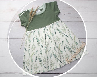 Kleid kurzarm "Eukalyptus" | Sommerkleid | Taufkleid Mädchen | Baby Kleid | Kleid zur Einschulung | Kleid Blumenmädchen