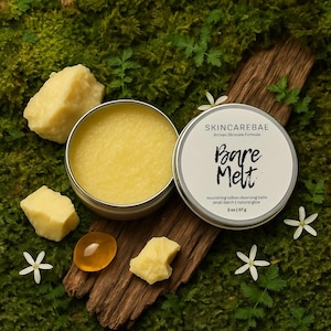 Bare Melt • Tallow Cleansing Balm for Sensitive Skin • Natural Oil-Based Makeup Remover & Face Cleanser