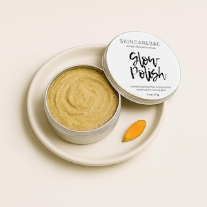 Glow Polish • Turmeric & Oat Face and Body Scrub for Bright, Smooth Skin • Gentle Exfoliator for Dull or Uneven Skin Tone