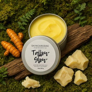 Tallow Glow • Brightening Turmeric & Tallow Body Cream for Dry Skin • Natural Moisturizer for Radiant, Even-Toned Skin