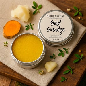 Gold Smudge • Turmeric & Tallow Lip Scrub for Bright, Smooth Lips • Gentle Exfoliator for Dry or Dark Lip Skin