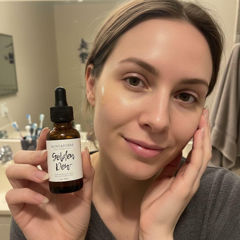 Golden Dew | Botanical Glow Face Serum | Brightening Sea Buckthorn & Coffee Oil Infusion | Artisan Skincare | 1oz Dropper Bottle image 11