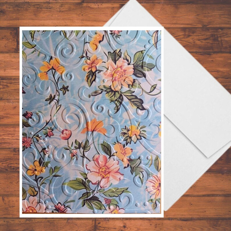 Floral Tapestry Design Embossed Handmade Card Kit, Set of 6 A2 W ...