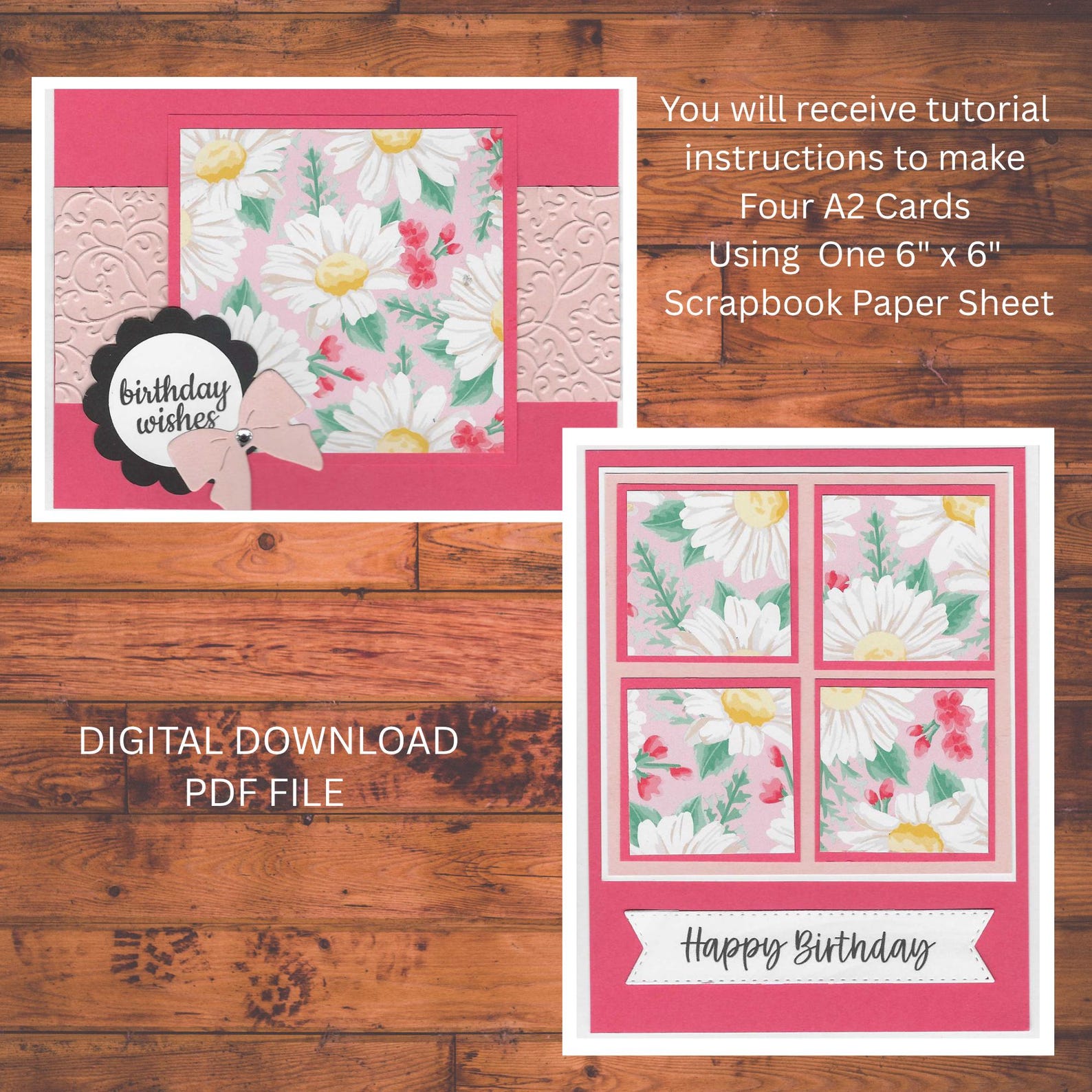 One Sheet Wonder Card Tutorial: Make 4 Handmade Cards (digital Download ...