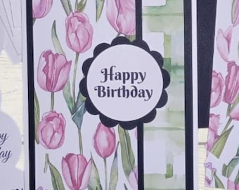Floral Tulip Card Kit: DIY Birthday Greetings, Set of 6 with Envelopes
